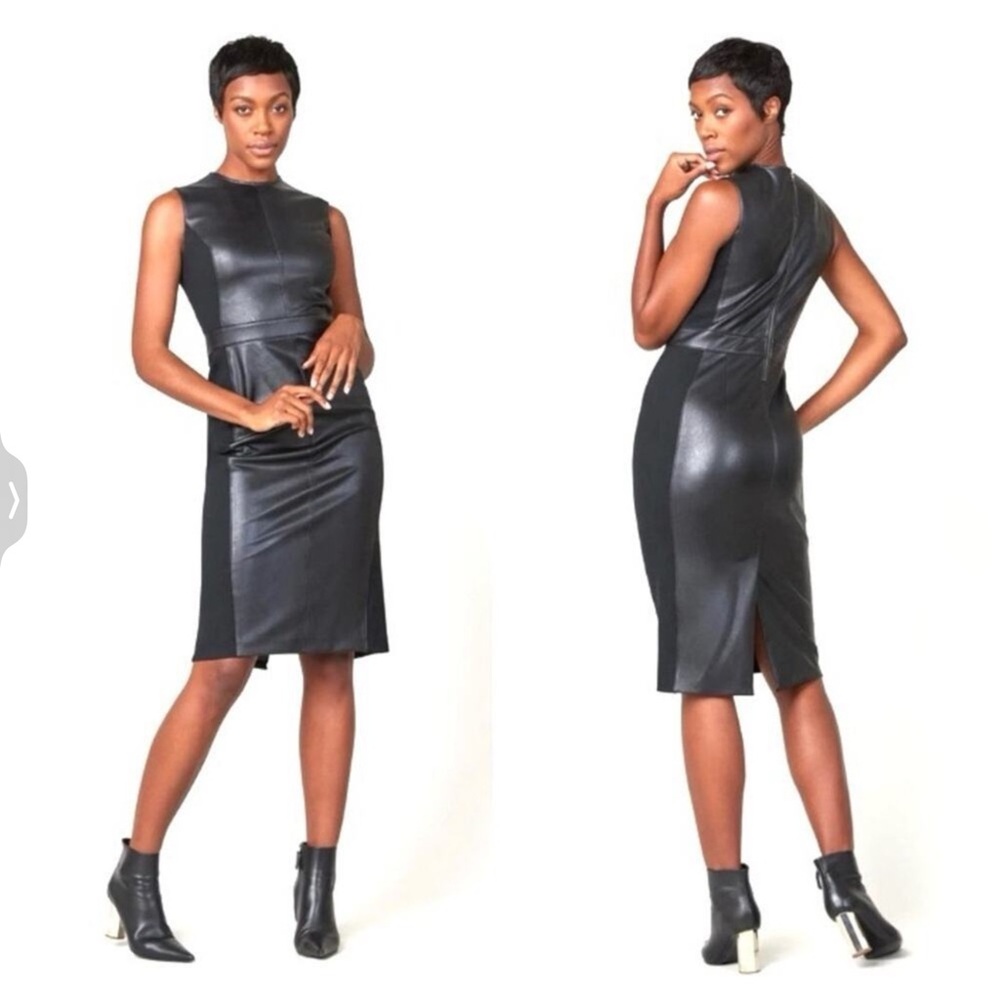 ❤️❤️ Spanx Mixed Media Sheath Dress
Black Faux Leather size M❤️❤️